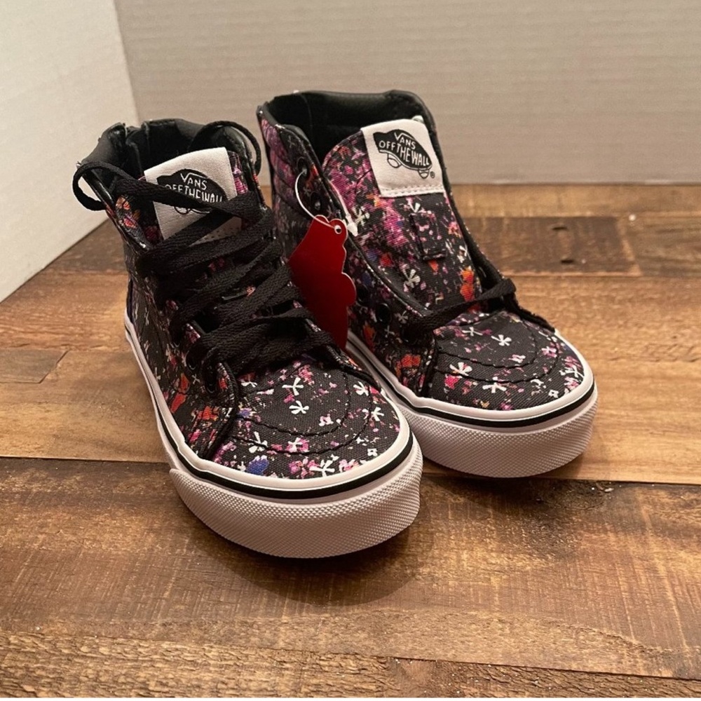 Vans Kids Sk8-Hi Zip Floral Pop Girls Shoes 11.0K